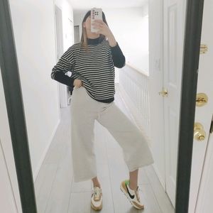 bnwt striped high neck knit top